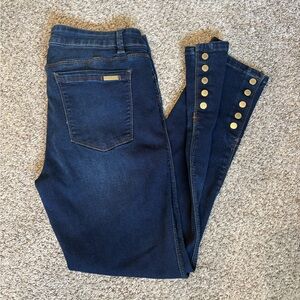 White House Black Market Skinny Jeans with Gold Buttons